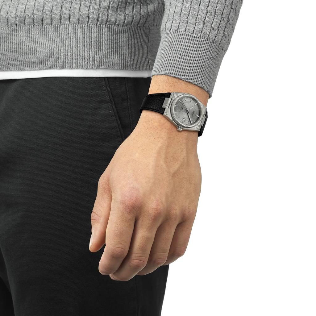 Tissot Мужские модные часы с кожаным ремешком и серым циферблатом T137.807.96.081.00