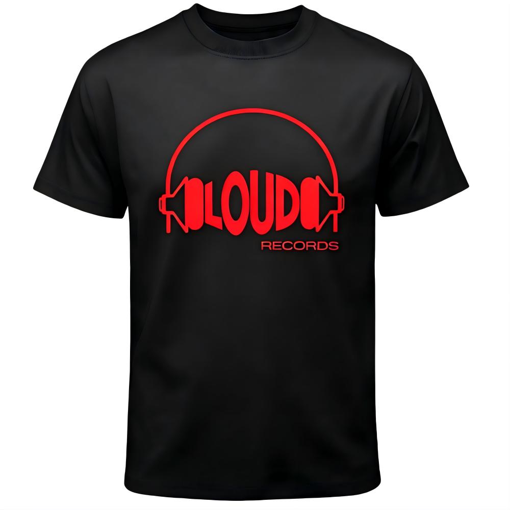 Loud Records Headphones Logo Black T-Shirt