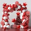 Christmas-themed Balloon Candy, Cane, Lollipop Shaped Red and White Balloon Set Decoration