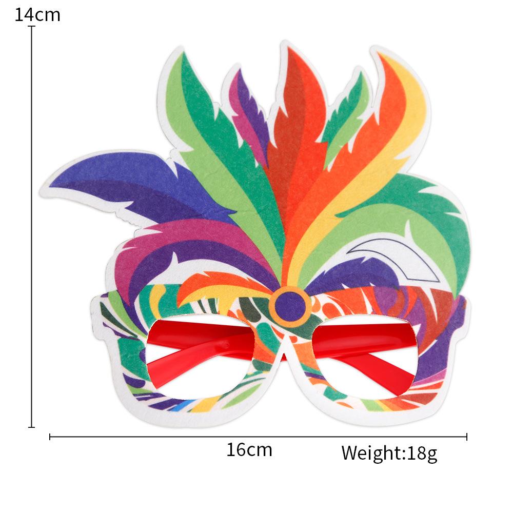 1 шт. Карнавальные очки с перьями Фетр Пластик Маскарадные аксессуары Цветные очки Декор Принадлежности для костюмированной вечеринки