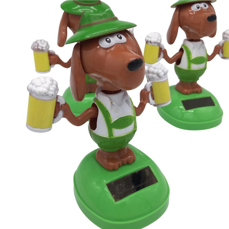 Украшение для автомобиля Игрушка с качающейся головой Танцующая собака на солнечной батарее Украшение для приборной панели на солнечной батарее Милая собака, качающаяся Танцующая анимированная игрушка