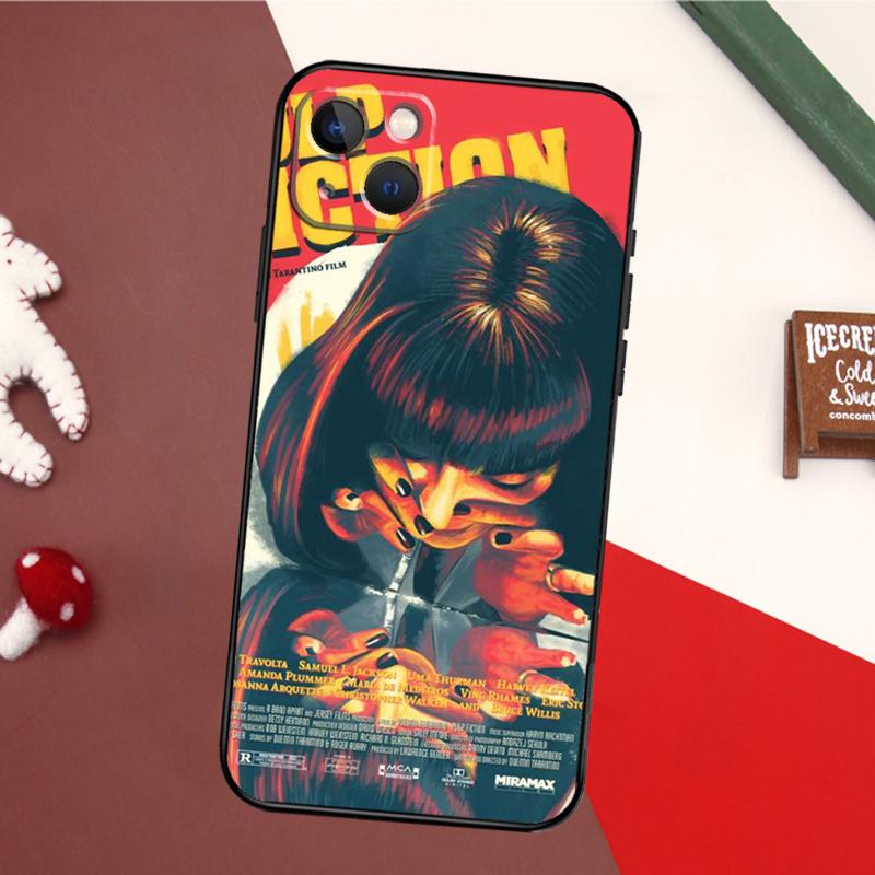 Чехол Mia Pulp Fiction для iPhone 17 Pro Max 16 15 14 13 11 12 Pro Max mini 15 16 Plus 16e 17 Air Задняя крышка