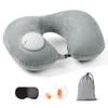 Мини шейная портативная бархатная шейная ручная надувная подушка для коротких поездок, удобное хранение, беруши для глаз и ушей, серая подушка, U-образная подушка, подушка, подушка,