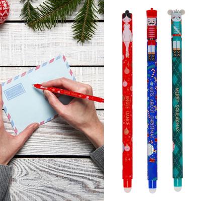 Набор стираемых ручек Рождественские Ручки с гладкими чернилами Многоразовые гелевые ручки на праздничную тематику для списков желаний, любовных открыток, праздничных открыток, праздничный декор для стола