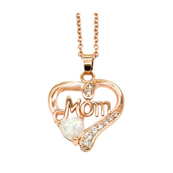 Ожерелья с подвеской в виде сердца для женщин «Я люблю тебя, мама», ожерелье в виде сердца из кубического циркония на День матери, подарок на день рождения