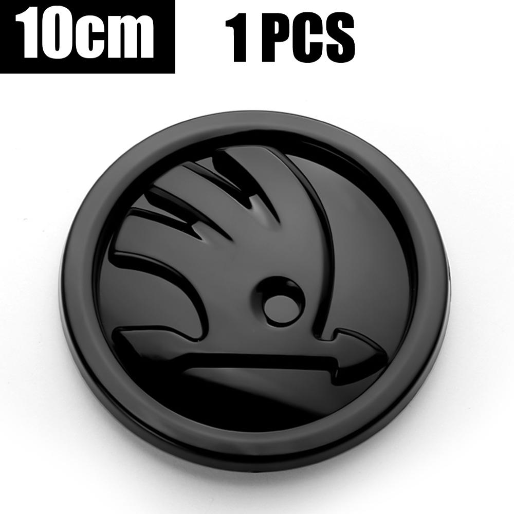 2026 Hot 8/9/10cm Carbon Fiber Badge Car Front Hood Emblem Tail Trunk Logo Sticker For Skoda Octavia Karoq Skoda S VII Fabia Kam