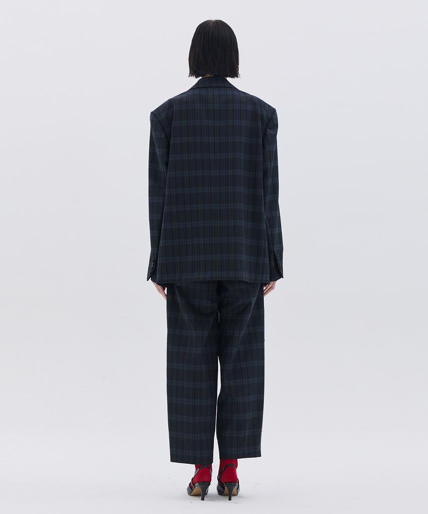 VEDERMI Midnight Check Wide Trousers