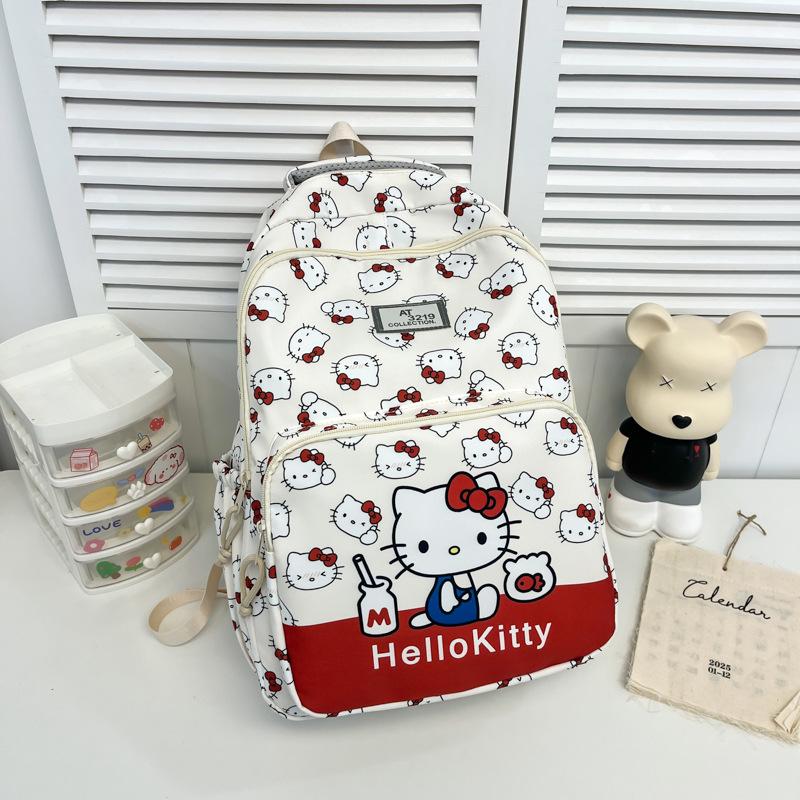 Школьная сумка большого объема Рюкзак Hello Kitty Повседневный Мультяшный Корейская версия Милый с принтом Школьная сумка Легкий Рюкзак для путешествий
