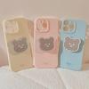 Simple Bear Mirror Bracket Iphone13 Suitable for 16promax IPhone Case 11 Cute 12 Silicone 15