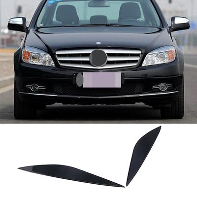 Для Benz C-Class W204 2007-13 Глянцевая Пиано-Черная Накладка на Веко Фары