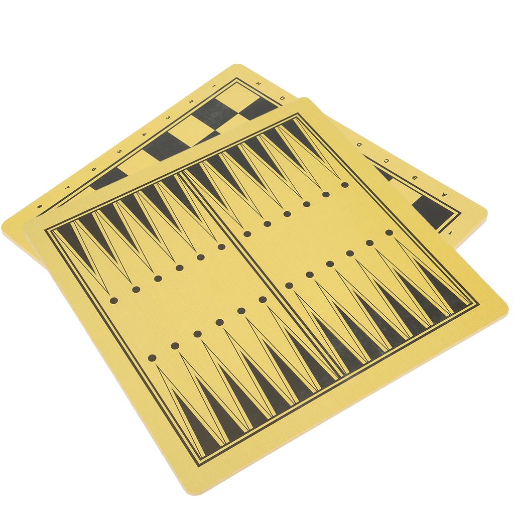 2Pcs Wooden Twosided Chess Board Backgammon Dual Purpose Checkerboard Accessory