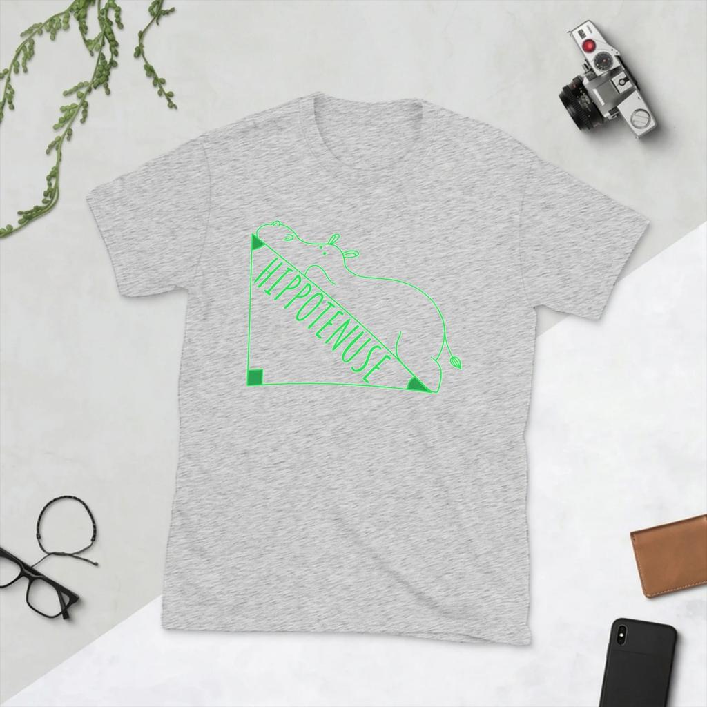 Math Triangle Humor Hippotenuse Unisex T Shirts Leisure Tees Short Sleeve Crew Neck TShirts Pure Cotton Original Clothing