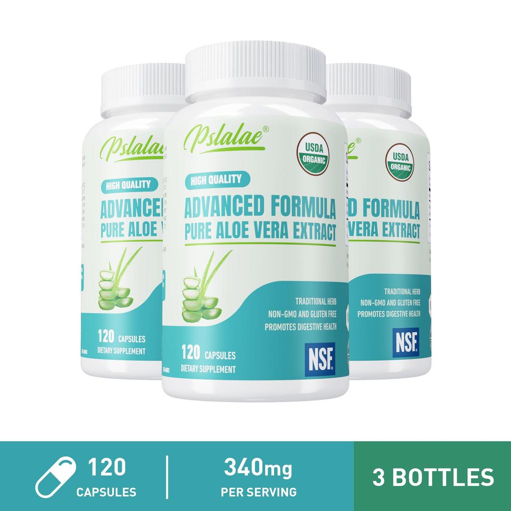 Organic aloe vera capsules, support gut health, immune health, suitable for both men and women.