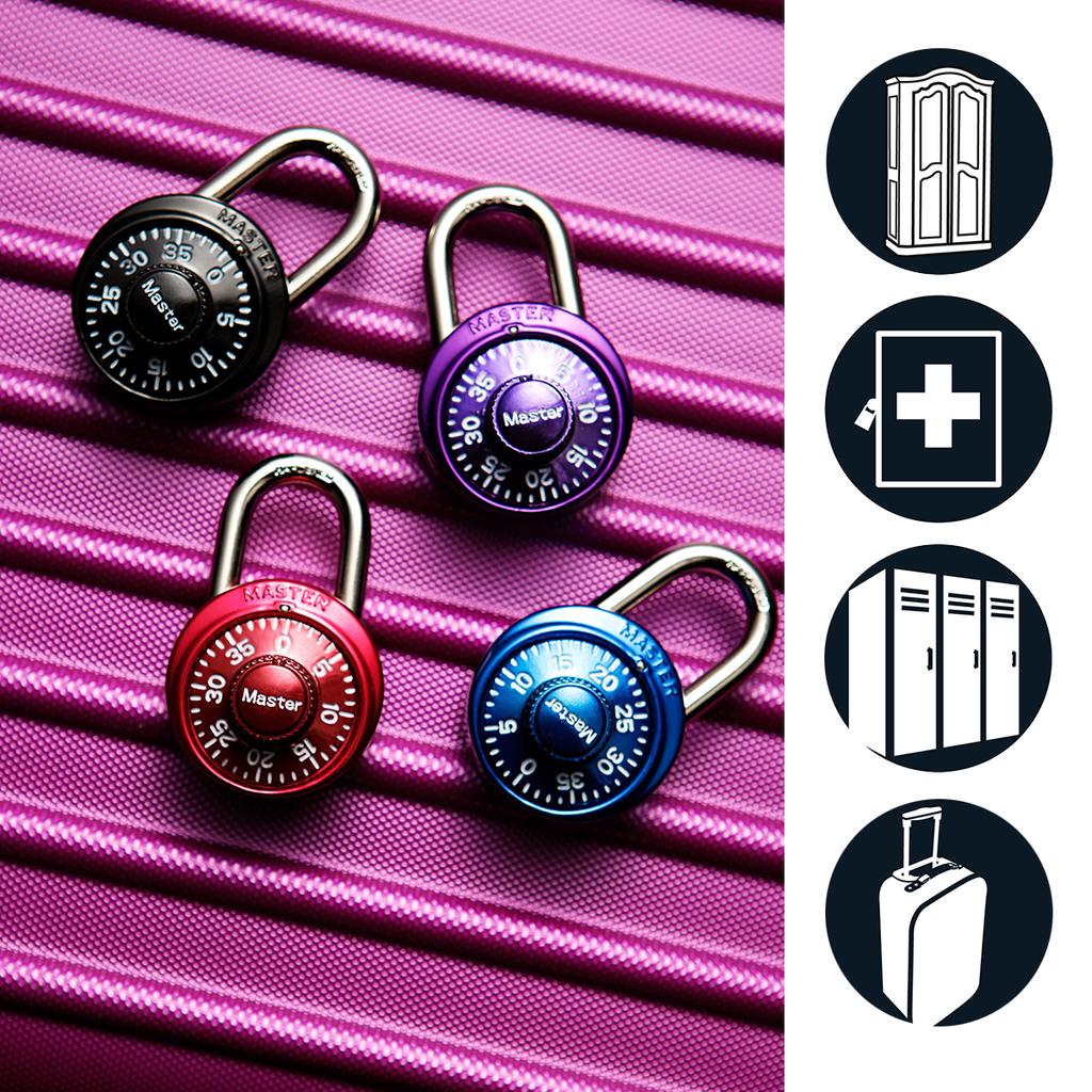 Master Lock Preset Combination Padlock, Random Color, 40x57x25 mm