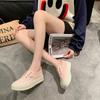 Ladies Shoes Pink Slip On Round Toe Black Canvas Flat Women Footwear Y2k Fashion 2025 Sale Cheap Trends Walking Urban A Summer H