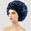 Silky Satin Sleep Cap with Tie-Up Ribbon for Women - Hair Care Hat