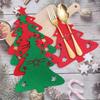 10/20pcs Red Green Xmas Tree Cutlery Knife Fork Spoon Covers Table Decor Christmas Tableware Pocket Holder Bags New Year Dinner