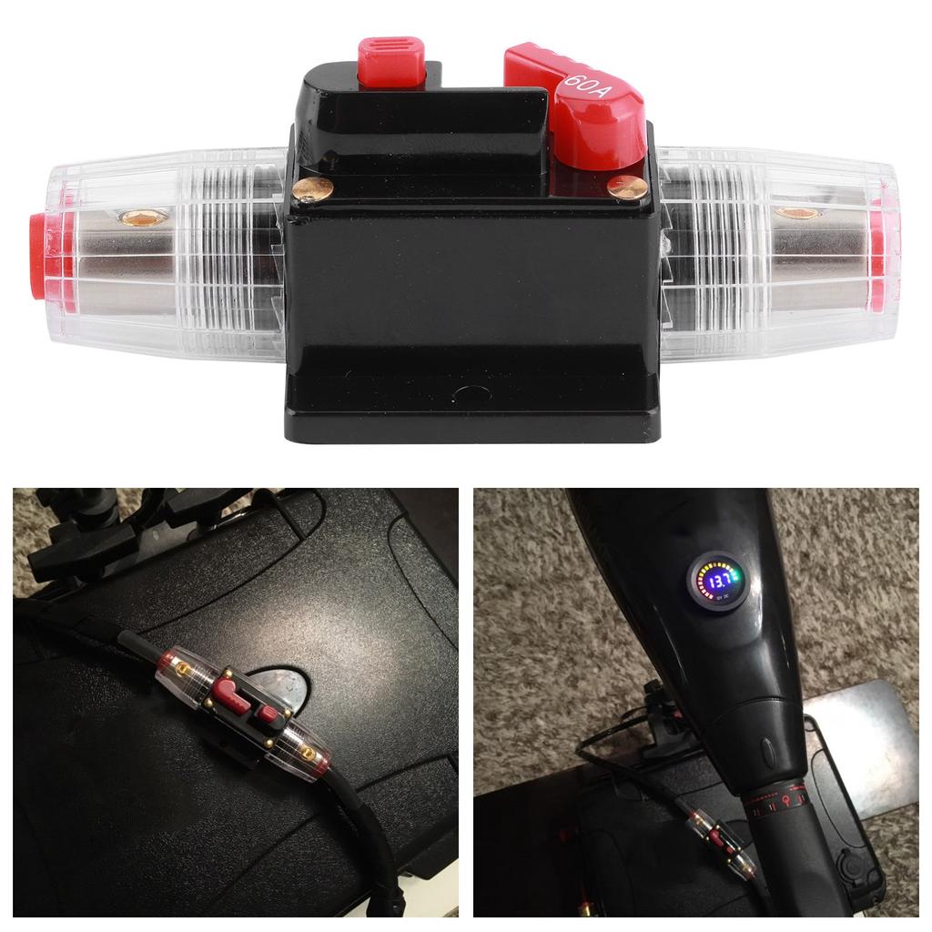 Автоматический предохранитель сброса Держатель переключателя Усилитель Автомобиль Грузовик Аудио Модификация 12В 60А