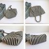 Shopping Bag Cloth Shoulder Bag Canvas Felt Handbag Versatile Stripe Underarm Bag  Travel