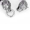Wolf Head Bracelets Men's Stainless Steel Chain Charm Leather Punk Biker Jewelry Rock Viking Wristband Fashion Accessories Gifts