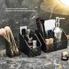Clear Makeup Brush Holder Storage Box Large Capacity Multiple Compartments Pencil Holder Desk Cosmetic Organizer