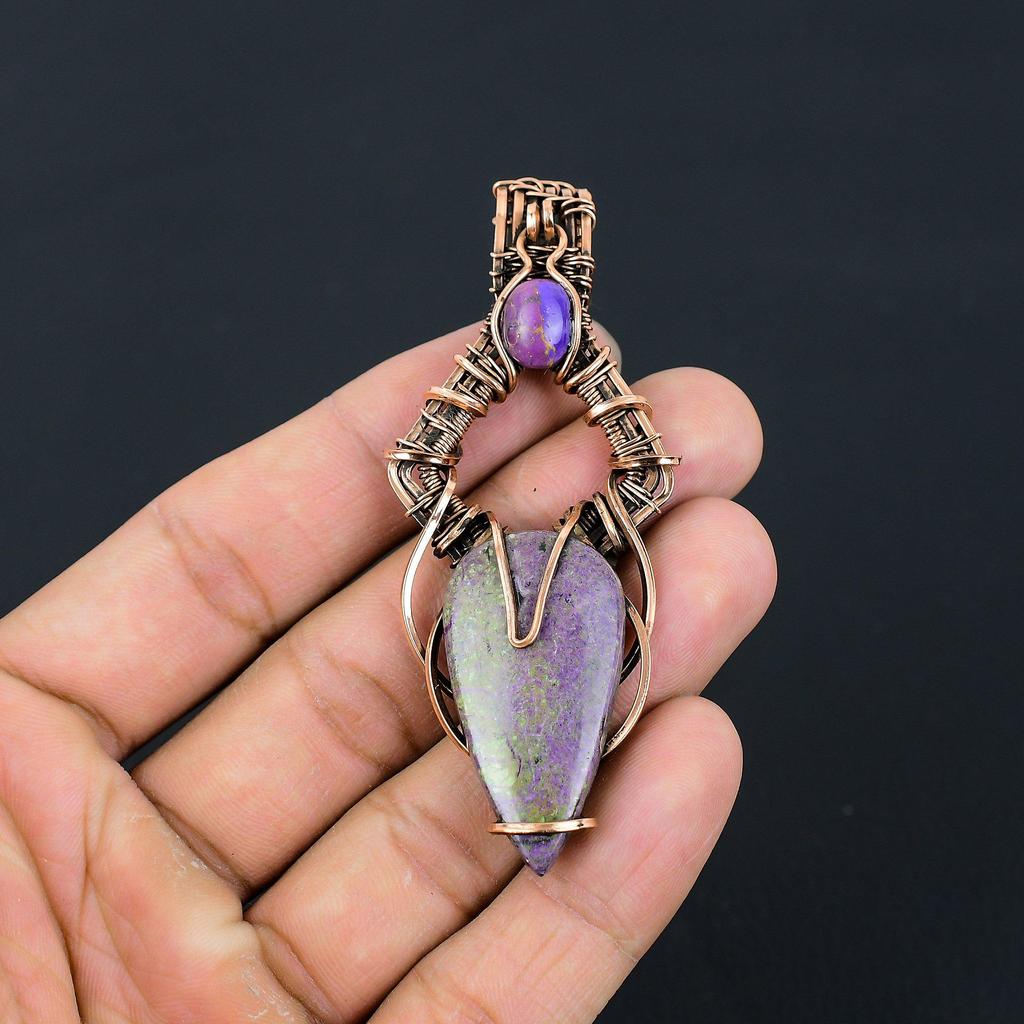 Ювелирные изделия шкентеля чистой медной проволоки Purpurite Gemstone обернутые Handmade для подарка