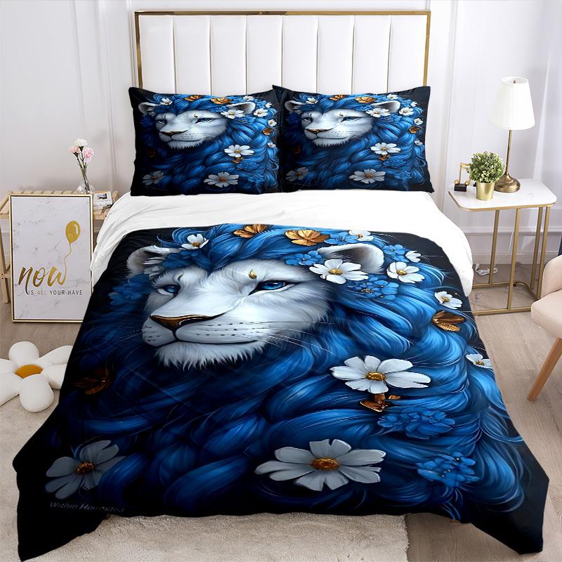 3pcs Fantasy Lion Artwork Duvet Cover Set -Includes 1 Duvet Cover and 2 Pillowcases, No Quilt Core, All-Season Home Decor yy251111158