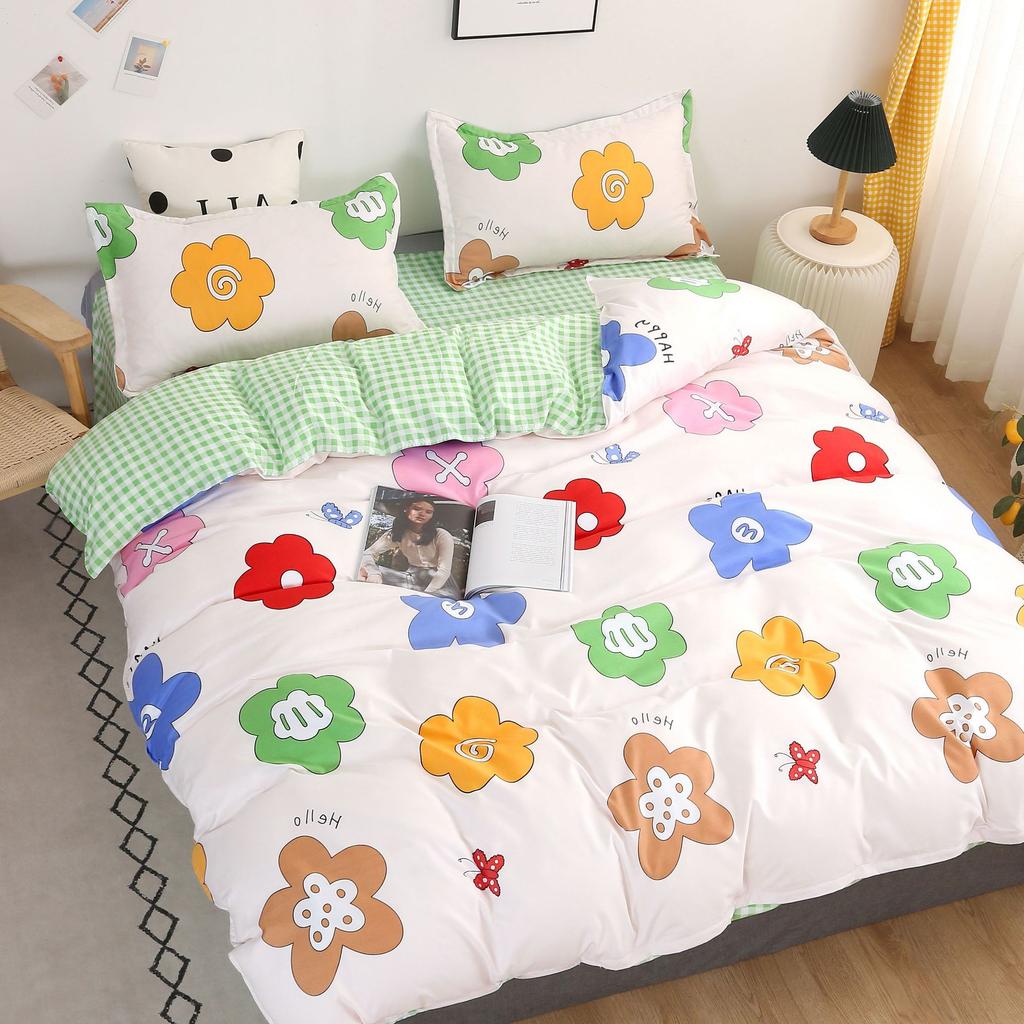 Маленький цветочный комплект из четырех предметов, пододеяльник, простыня, постельное белье, комплект из трех предметов для спальни