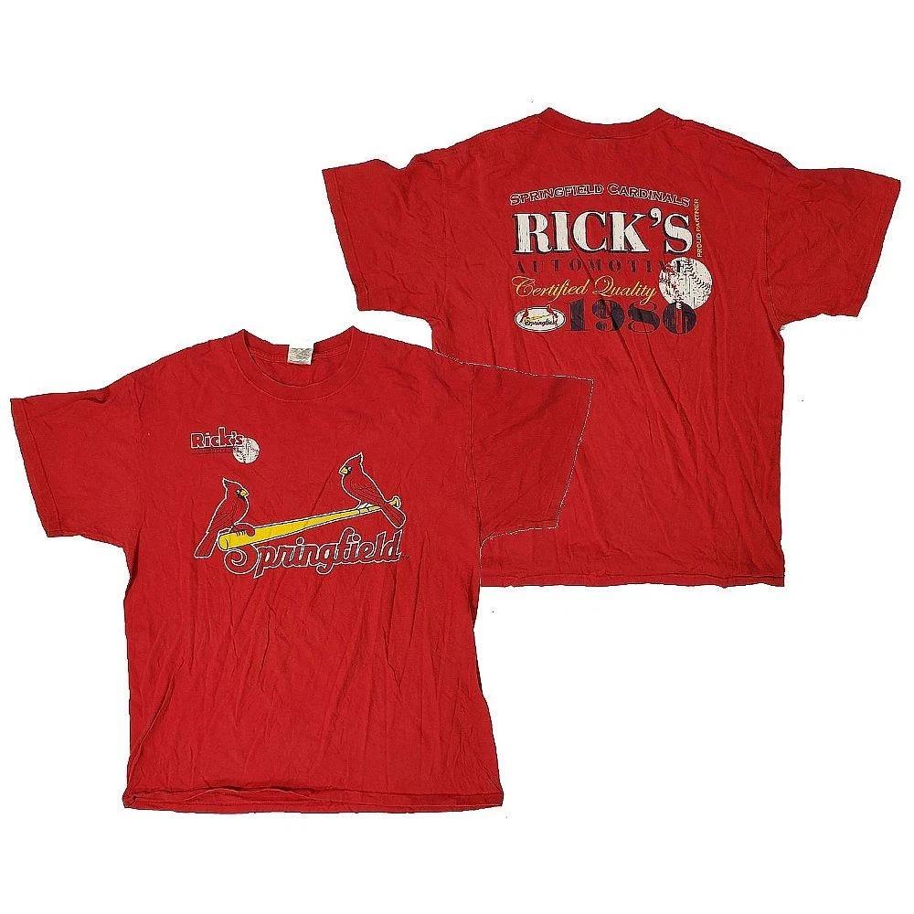 Vintage Springfield Cardinals Minor League Baseball Double Sided s s s s s T- Children's T-shirt - L
