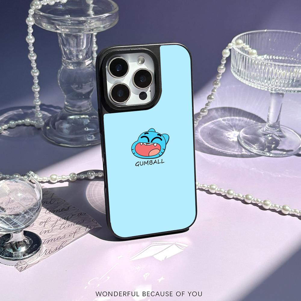 Мультяшный Гамбол милый дизайн плаката Чехол для телефона для iPhone 17 16 e 15 14 13 12 Pro Max Овечья кожа Серебристый край Защитный чехол