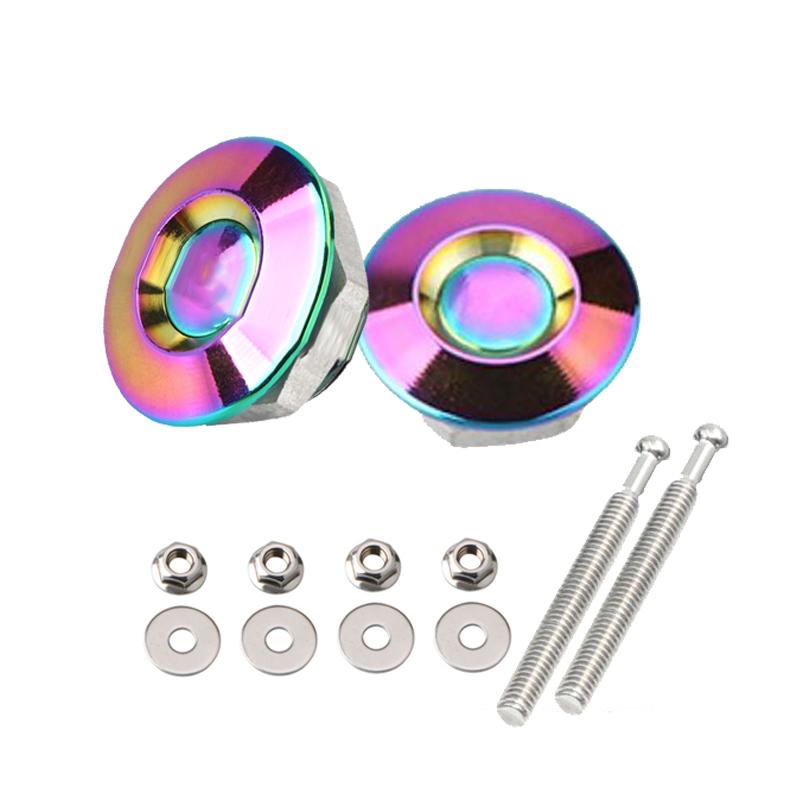 2/4pcs Push Button Billet Quick Release Fasteners Latch License Plate Lock Clip Aluminum Alloy Car Hood Pins Lock Clip Kit