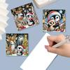 6 Pcs DIY Rhinestone Art Painting Cards Christmas Greeting Card Making Kit with Envelopes 5D Snowman Cat Deer Rhinestone