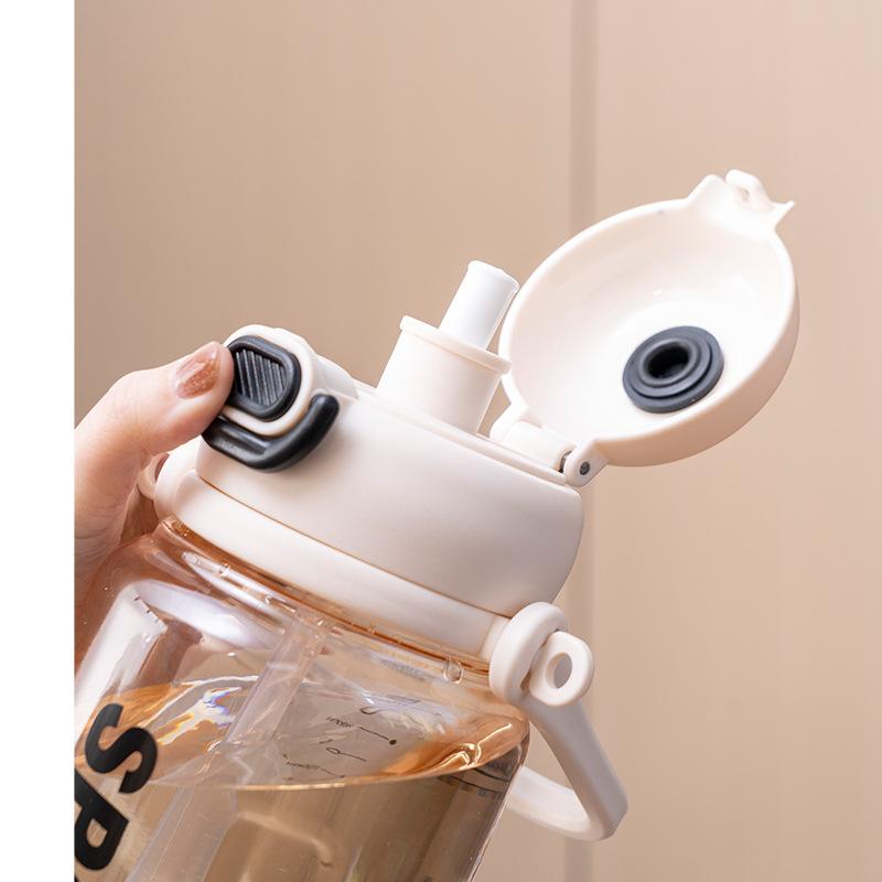 Water bottle cup Nuojia new water cup male and female students sports fitness outdoor portable large capacity kettle straw double drinking cup