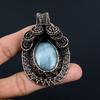 Aquamarine 999 Copper Wire Wrapped Pendant, Handmade Gemstone Pendant Jewelry, Gifts For Wife Brand New Pendant