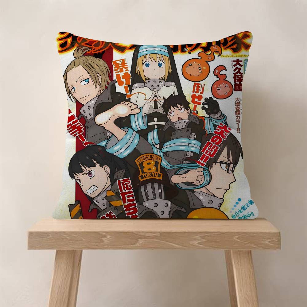 Comics FFire Force Anime Cushion Cover Decorative Pillow Sofa Home Decor Case Pillow Cases