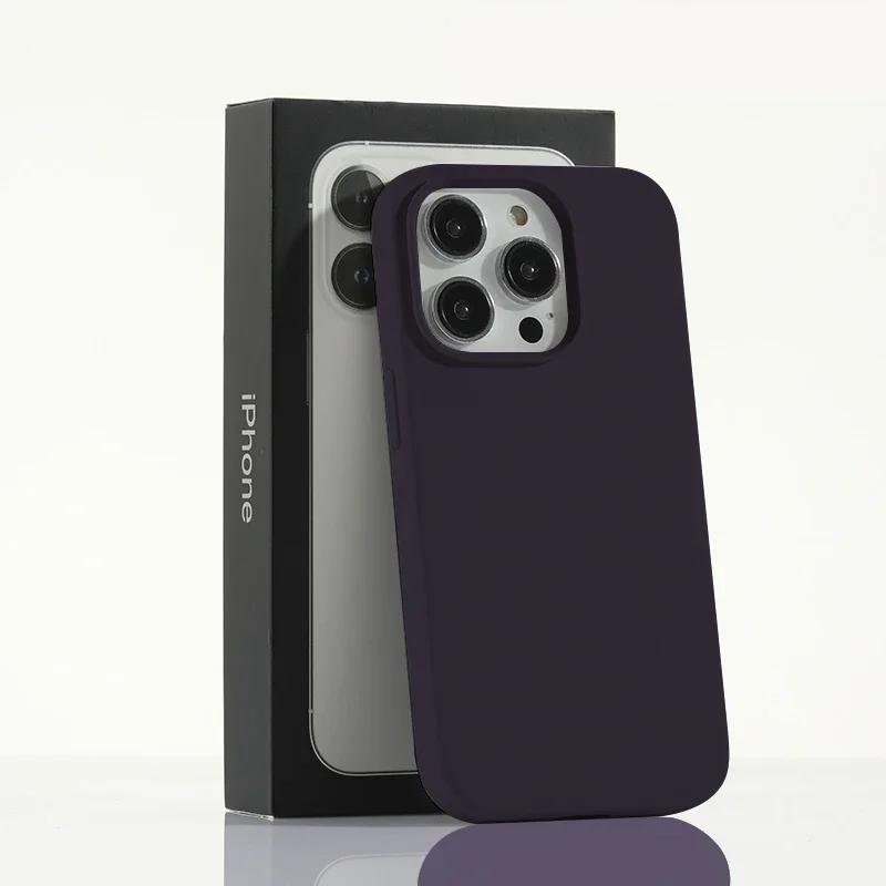 Luxury Liquid Silicone Case for Apple iPhone 16 15 Pro Max Candy Color Full Protective Cover for iPhone 14 13 12 11  Pro Max XR X XSMax