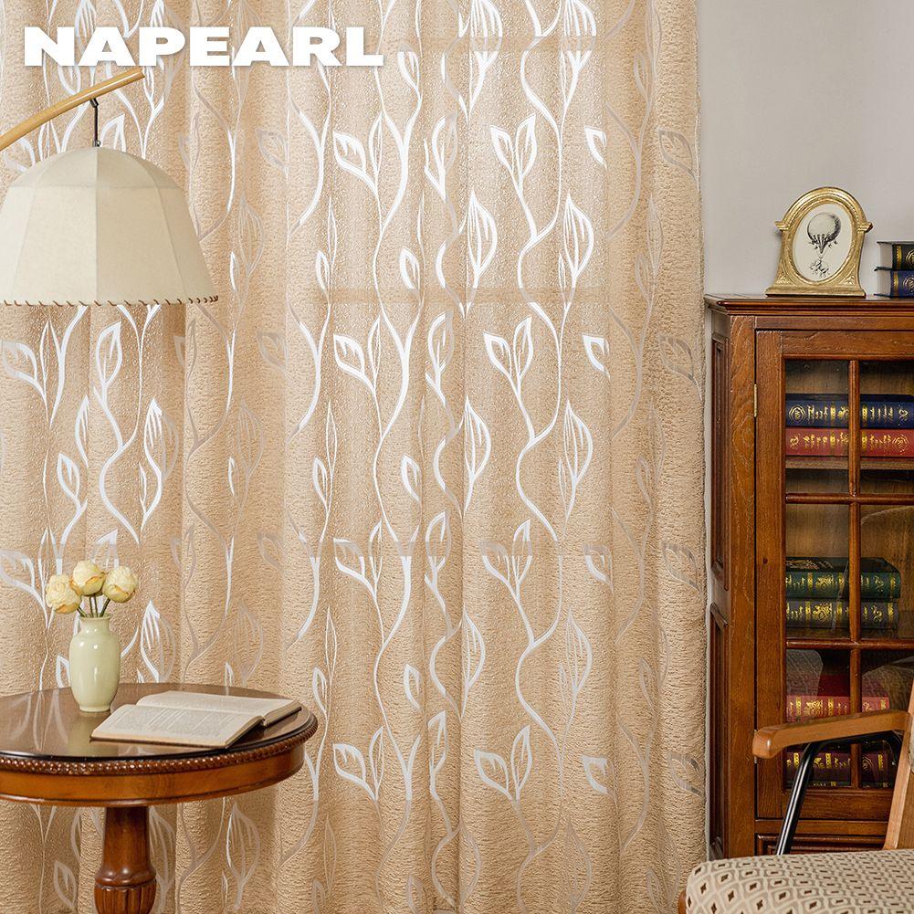 1 шт. NAPEARL, современная модная прозрачная занавеска с узором ветвей, тюль для гостиной, окна, кухни, занавеска