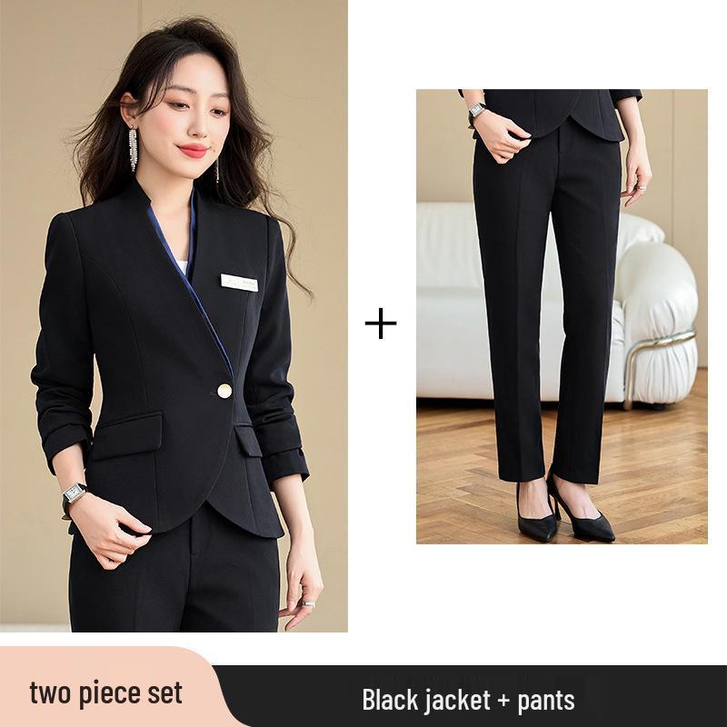 Женский профессиональный брючный костюм для работы на ресепшене и в клубном доме: Элегантная осенне-весенняя форма