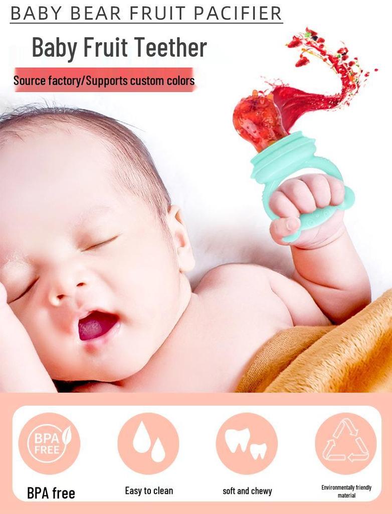 Bite Bite Силиконовый прорезыватель: Детский ниблер для фруктов и овощей - Супермягкая сетчатая соска