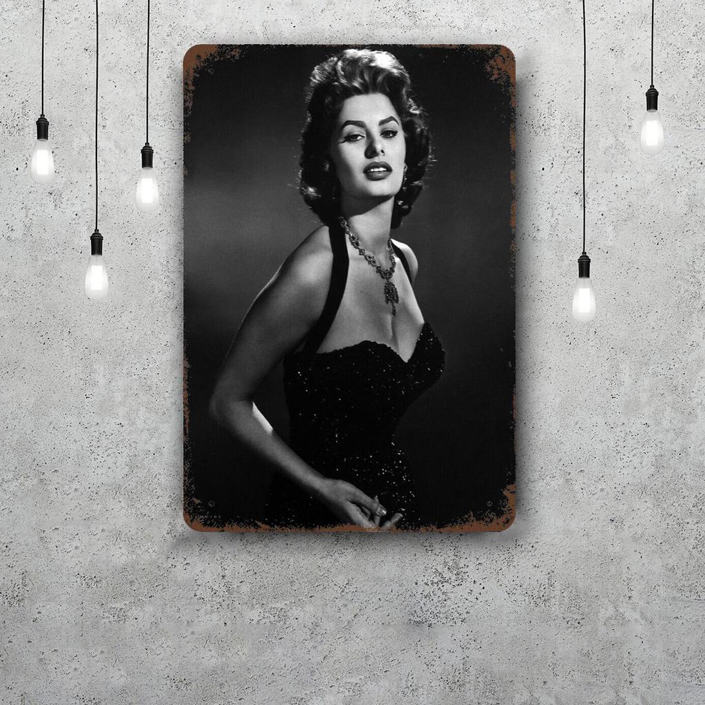 sophia loren Vintage Metal Tin Signs Posters Decor Retro Metal Plaque Wall Art Decor for Garage Bar