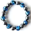 [ЗОЛОТОЙ КАМЕНЬ] Терагерцовая руда Стекло Светлячок Синий Браслет 12мм Окинава Рюкю