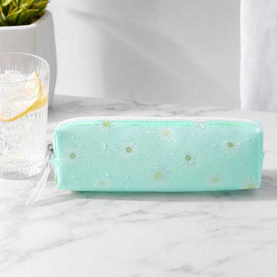 Flower Pencil Case, Large Capacity PVC Pen Pouch, Waterproof Stationery Bag for Students, School Supplies Organizer