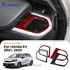 Наклейка из настоящего мягкого углеродного волокна для Honda Fit 2021 2022 2023 2024 2025 LHD RHD, отделка боковой части центральной консоли ящика для хранения автомобиля
