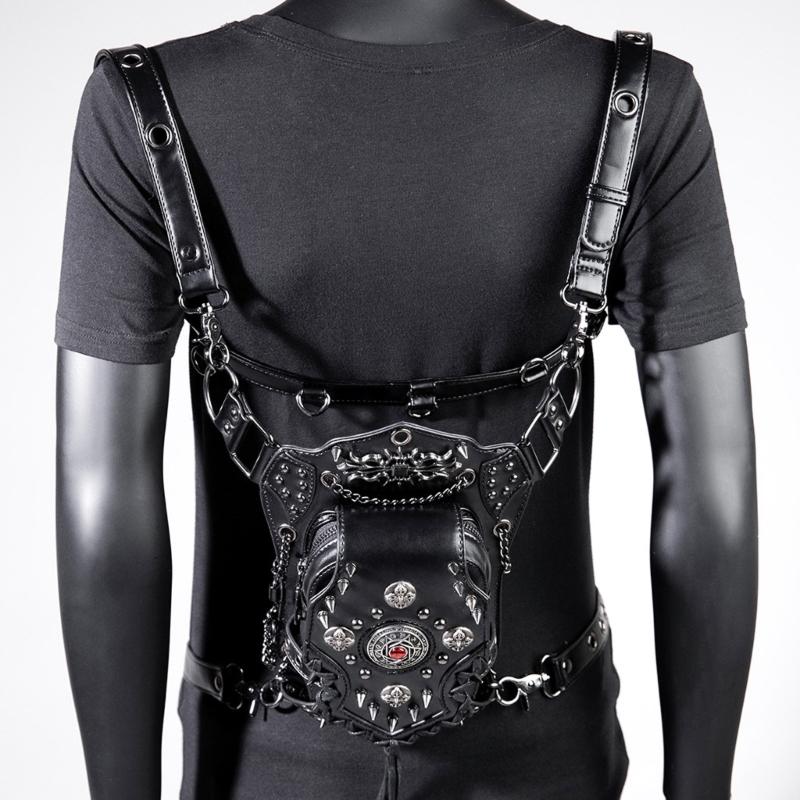 Поясная сумка Steampunk Punk Rock Многовариантная сумка-рюкзак Нагрудная сумка Сумка-кобура на ногу Сумка через плечо