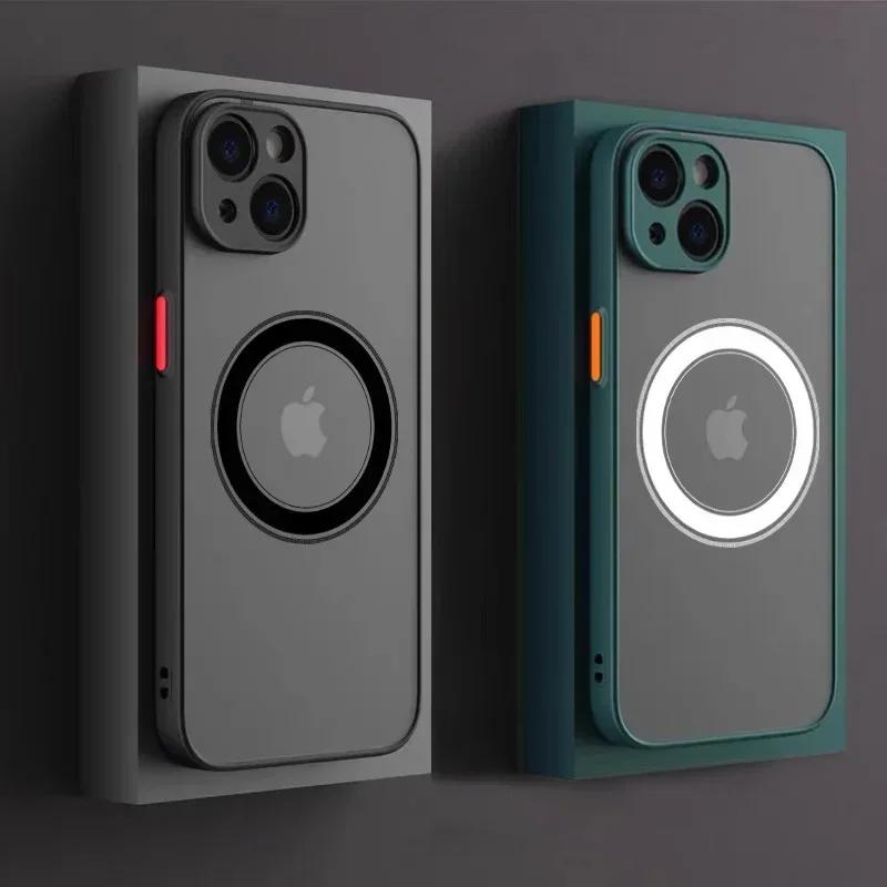 Роскошный магнитный чехол с беспроводной зарядкой для Magsafe для iPhone 15 14 13 12 11 Pro Max X XR XS 7 8 Plus, мягкий противоударный чехол из ТПУ