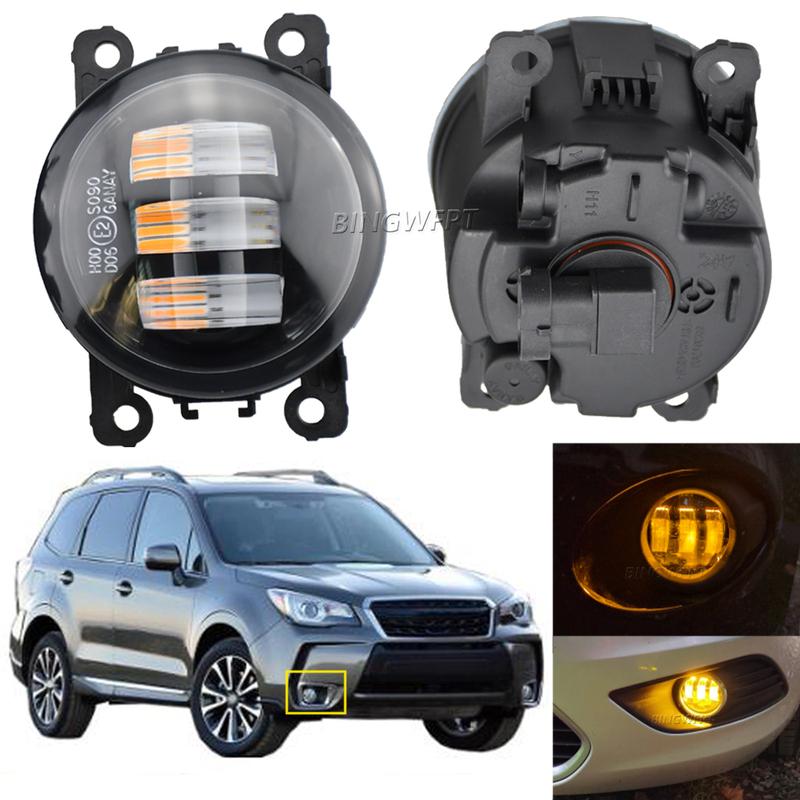 Дневные ходовые огни 9 см в диаметре Противотуманная фара для Subaru Forester 2013 2014 2015 2016 2017 2018 Сборка противотуманной фары H8/H11 12V