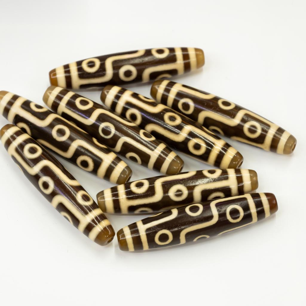 Taigong Tooth Yellow Nine Eyes Dzi Beads High Oil Differentiation Pulp Agate Loose Beads DIY Wenwan Bracelet Necklace Accessories