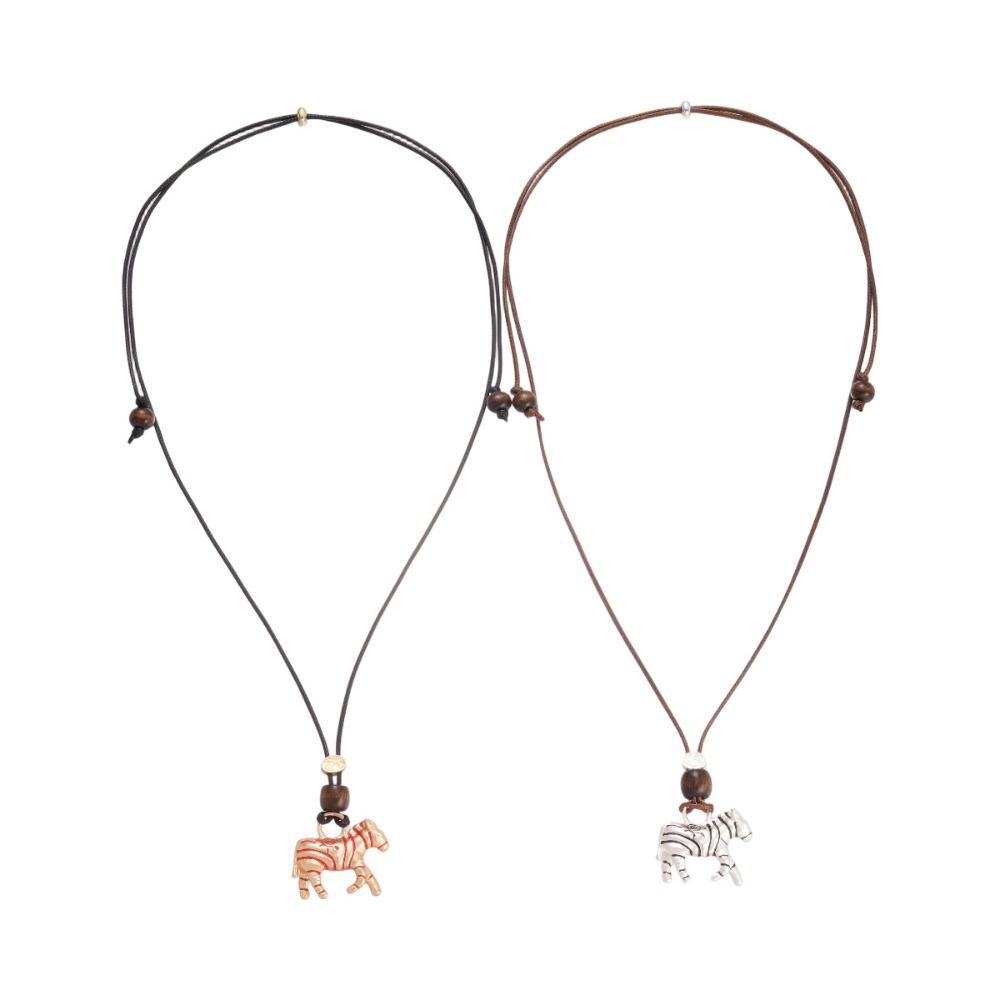 Cartoon Choker New Year Horse Necklace Ethnic Style Sweater Chain  Chinese Spring Festival