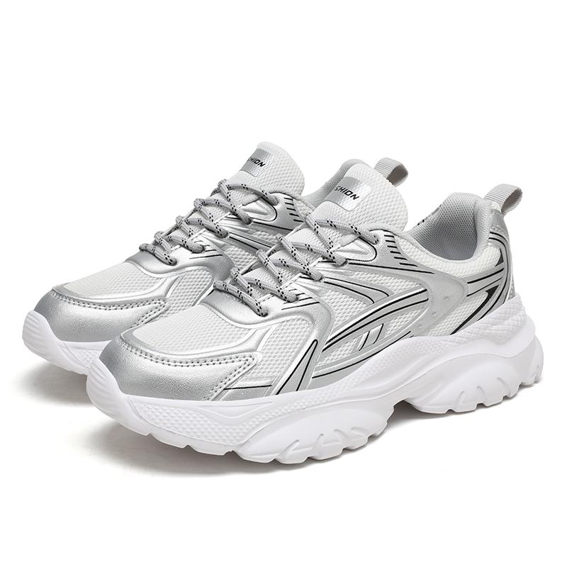Женская спортивная обувь с толстой подошвой и сеткой, модная и легкая, увеличенного размера, женская обувь, мужские кроссовки