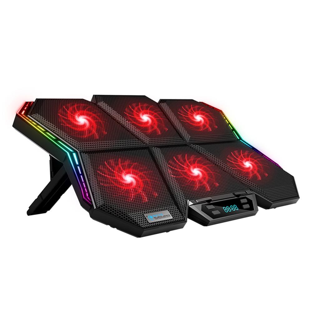 Кулер для ноутбука COOLCOLD K40 RGB, охлаждающая подставка с 6 вентиляторами, бесшумный дизайн и подставка с регулируемой скоростью ветра